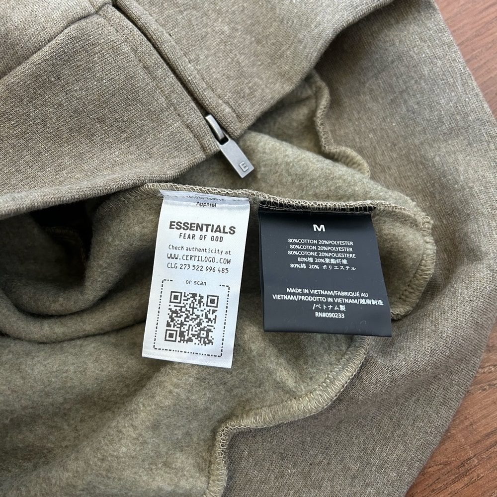 AUTHENTIC Fear of God Essentials Classic Full Zip Hoodie Homestead Heather SS25 - Picture 3 of 11